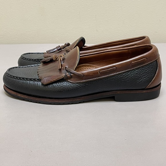 Allen Edmonds Nashua Loafers Men 11.5 D Black Brown Pebble Kiltie Tassel Leather main image 13